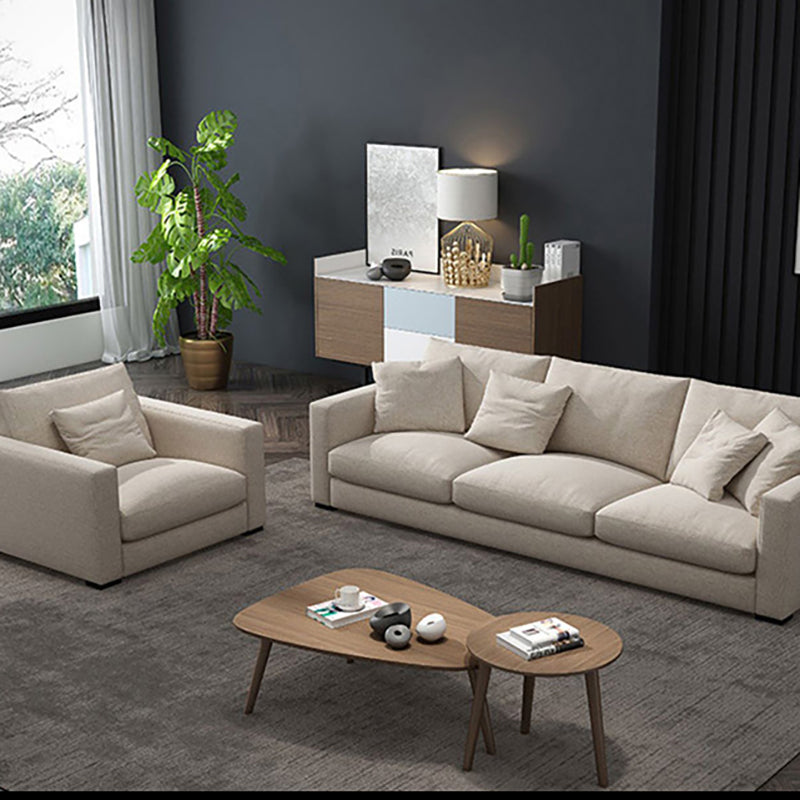 Modern Fabric Standard Sofa Square Arm Cushions Sofa for Living Room