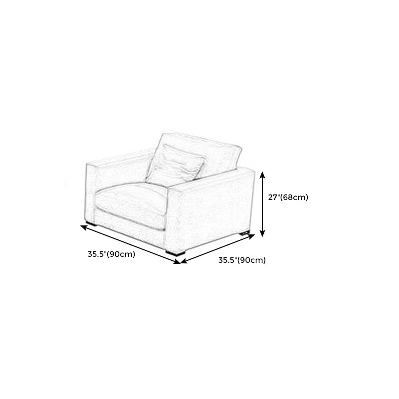 Modern Fabric Standard Sofa Square Arm Cushions Sofa for Living Room