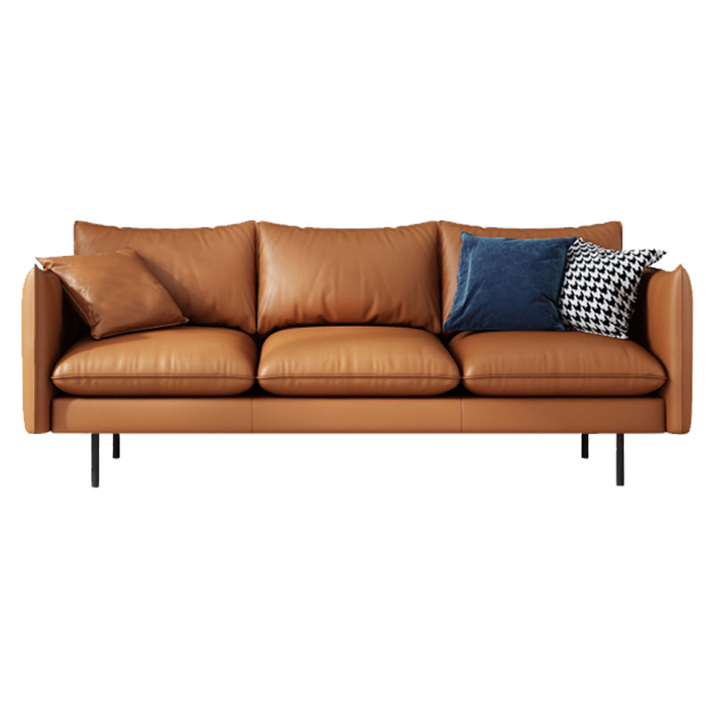 Modern Style Square Armrest Latex Cushions Fill The Grey/brown Sofa