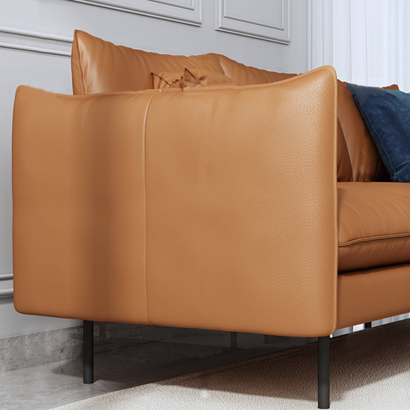Modern Style Square Armrest Latex Cushions Fill The Grey/brown Sofa