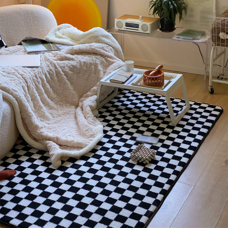 Lattice Rug Synthetic Carpet Pet Friendly Stain Resistant Rug for Bedroom