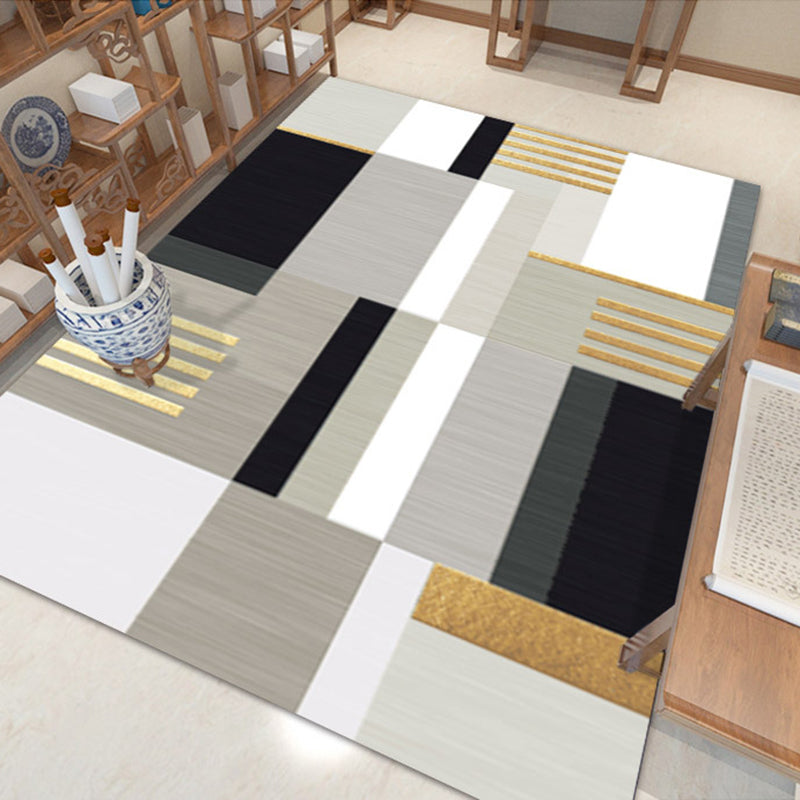 Modern Geometric Rug Carpet Stain Resistant Rug for Living Room