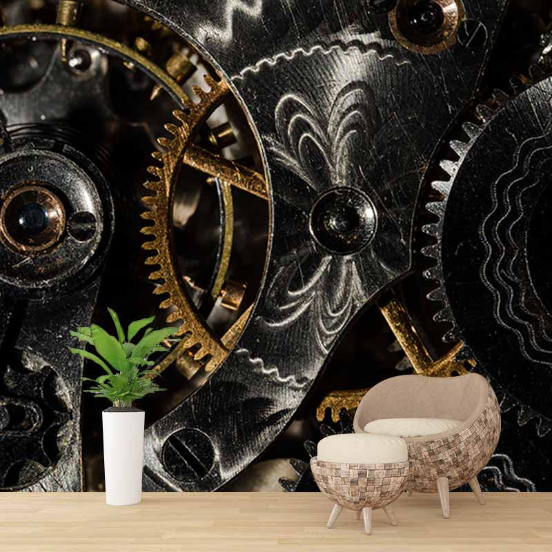 Gears Photography Mural Wallpaper Environment Friendly Living Room Wall Mural