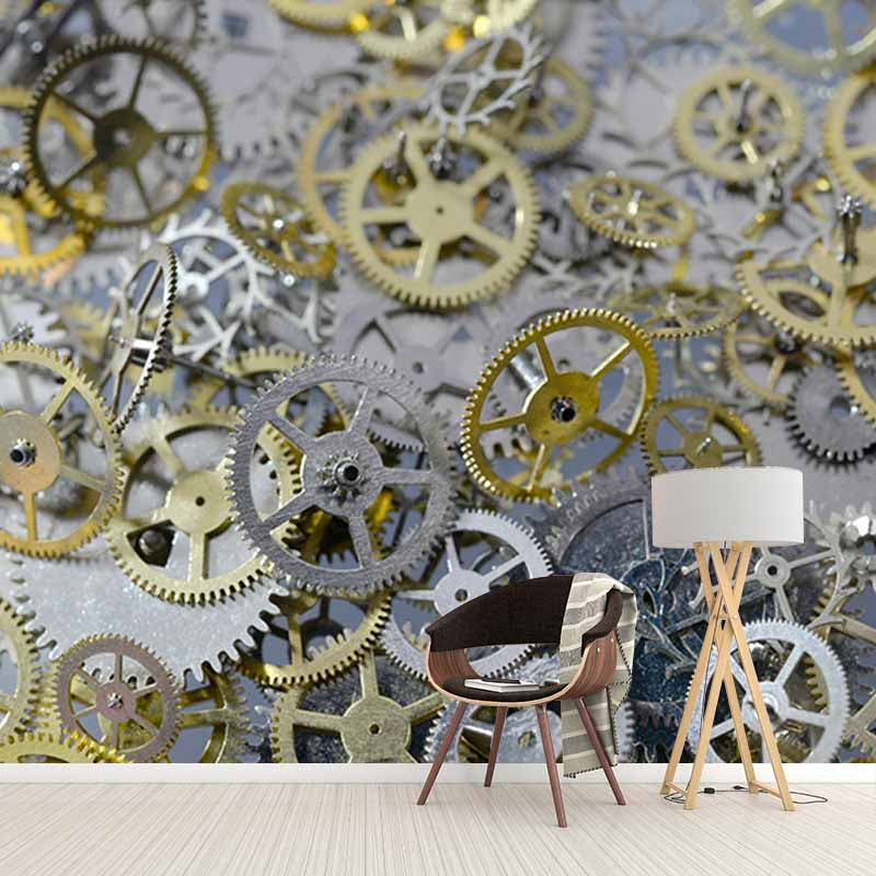 Environmental Wall Mural Wallpaper Gears Living Room Wall Mural
