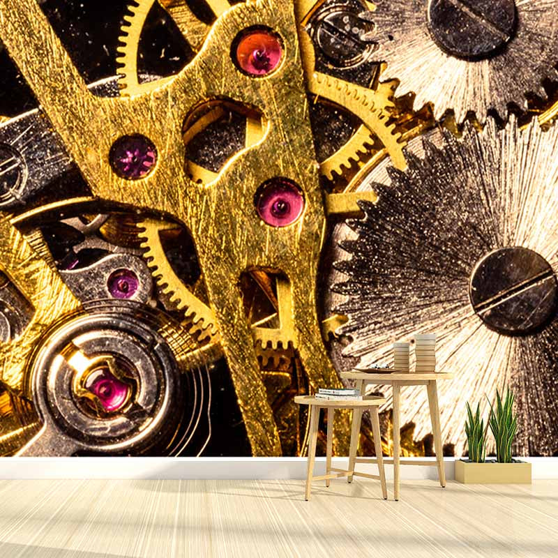 Modern Style Mural Wallpaper Gears Photography Indoor Wall Mural