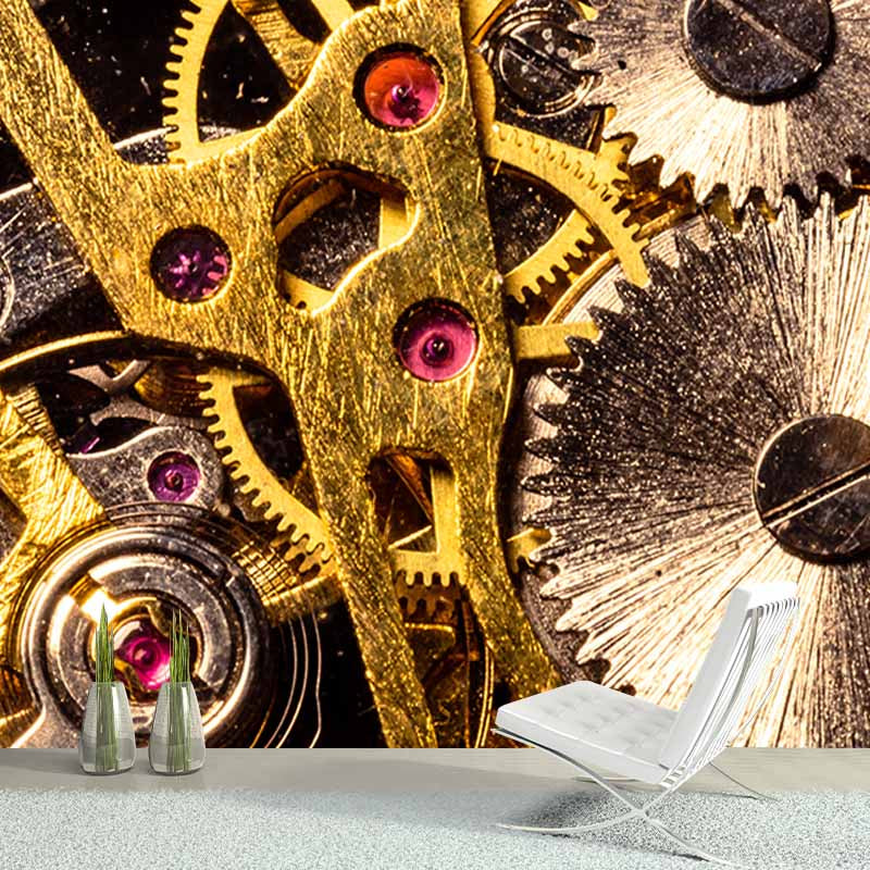 Modern Style Mural Wallpaper Gears Photography Indoor Wall Mural