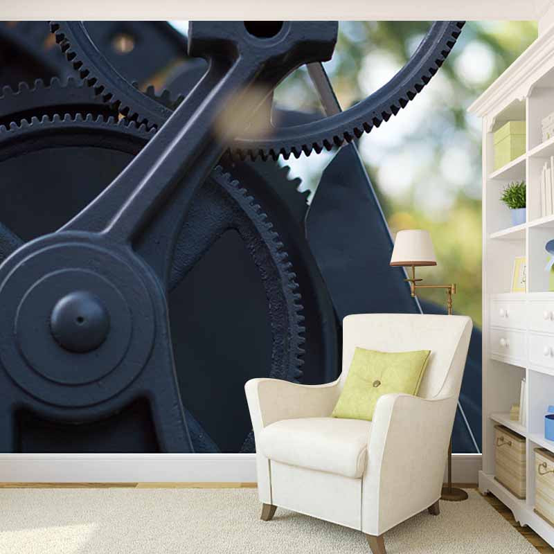 Modern Style Mural Wallpaper Gears Photography Indoor Wall Mural