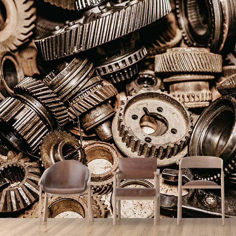 Modern Style Mural Wallpaper Gears Photography Indoor Wall Mural