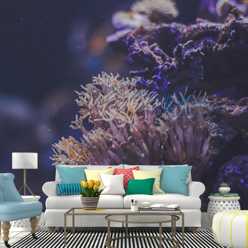 Photography Stain Resistant Mural Wallpaper Marine Organism Sleeping Room Wall Mural