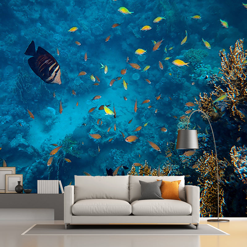 Photography Stain Resistant Mural Wallpaper Marine Organism Sleeping Room Wall Mural