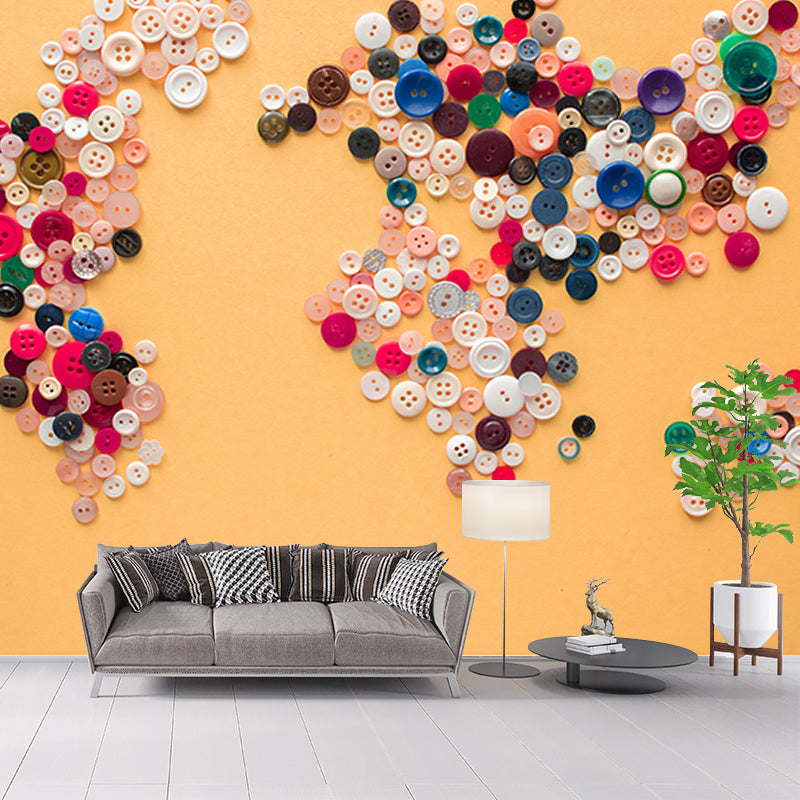 Map Resistant Mural Wallpaper Environment Friendly Sleeping Room Wall Mural