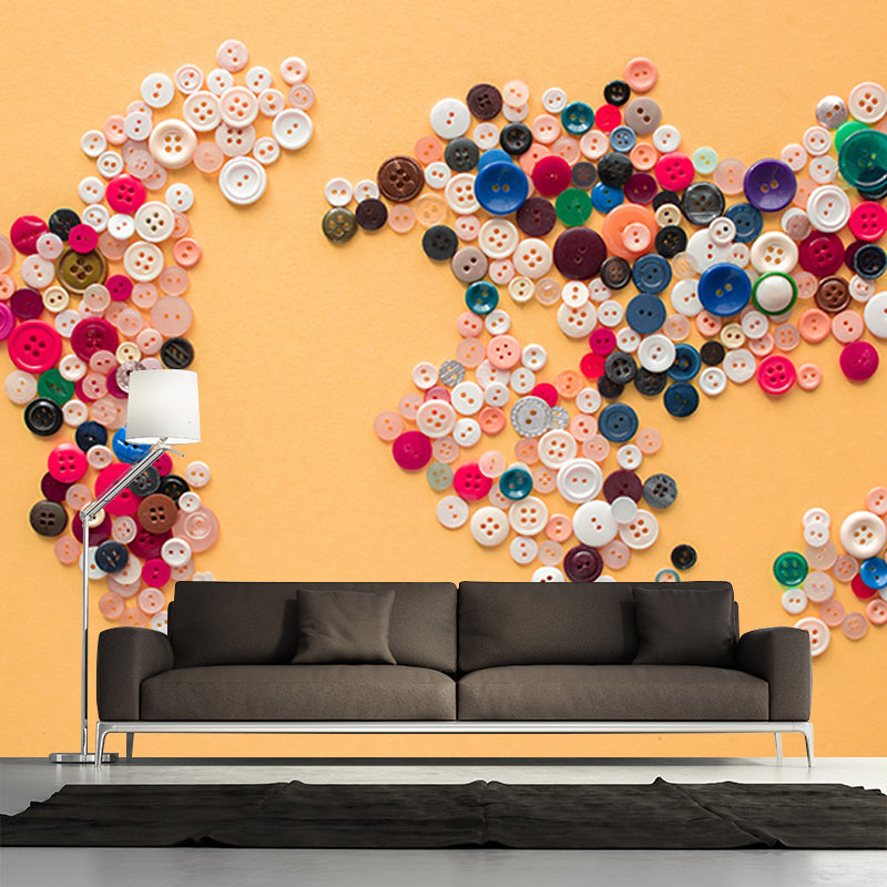 Map Resistant Mural Wallpaper Environment Friendly Sleeping Room Wall Mural