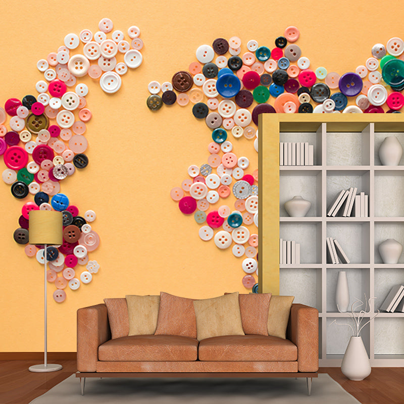 Map Resistant Mural Wallpaper Environment Friendly Sleeping Room Wall Mural