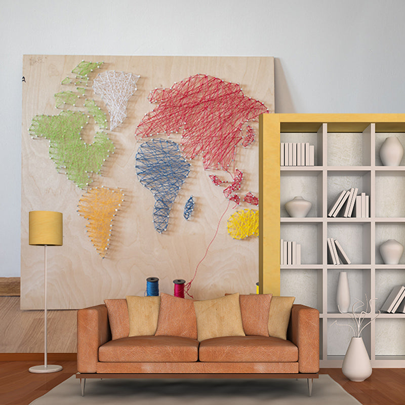 Modern Style Mural Wallpaper Map Environment Friendly Bedroom Wall Mural