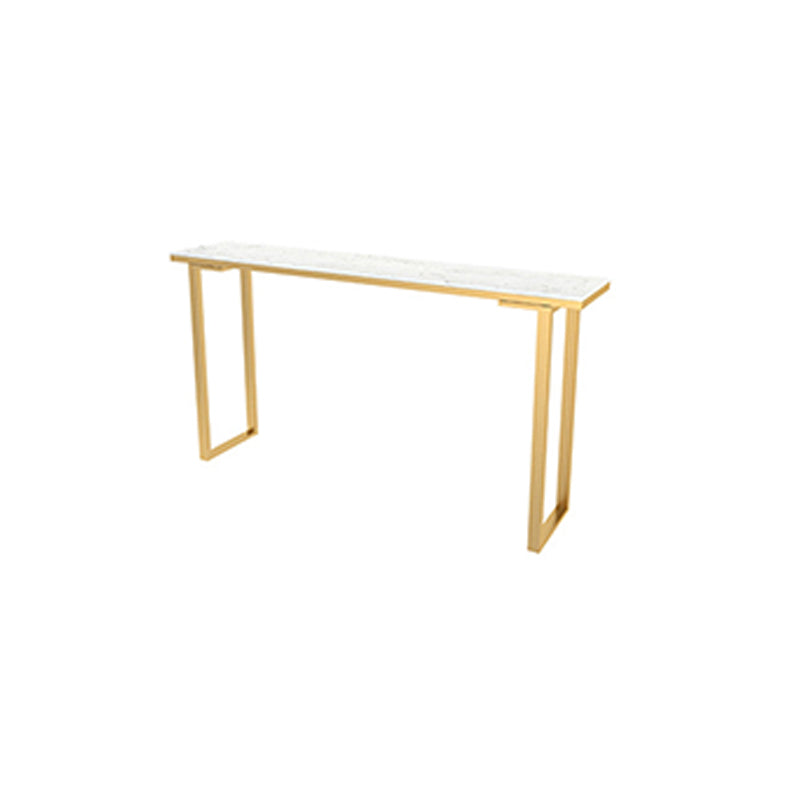 Stone Top Bar Counter Rectangle Contemporary Bar Counter with Sled Base