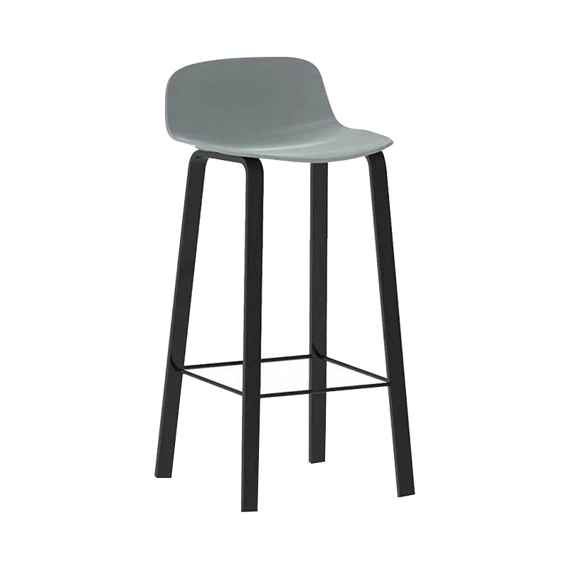 Nordic Indoor Simple Barstool Low Back Iron Tall Stool with Plastic Seat