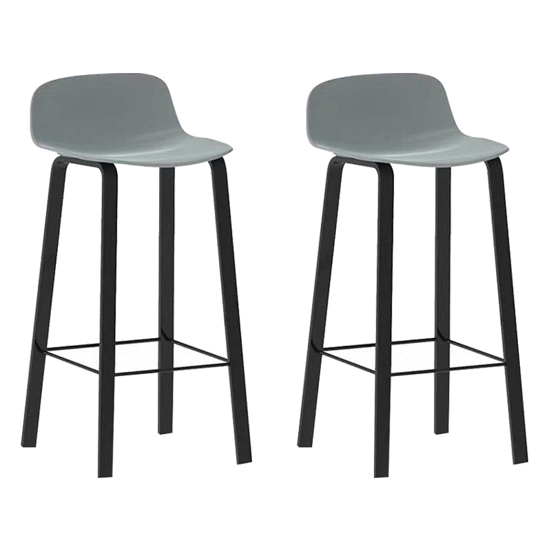 Nordic Indoor Simple Barstool Low Back Iron Tall Stool with Plastic Seat