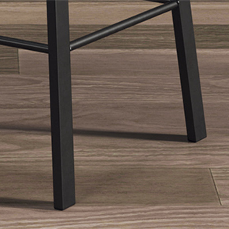 Nordic Indoor Simple Barstool Low Back Iron Tall Stool with Plastic Seat