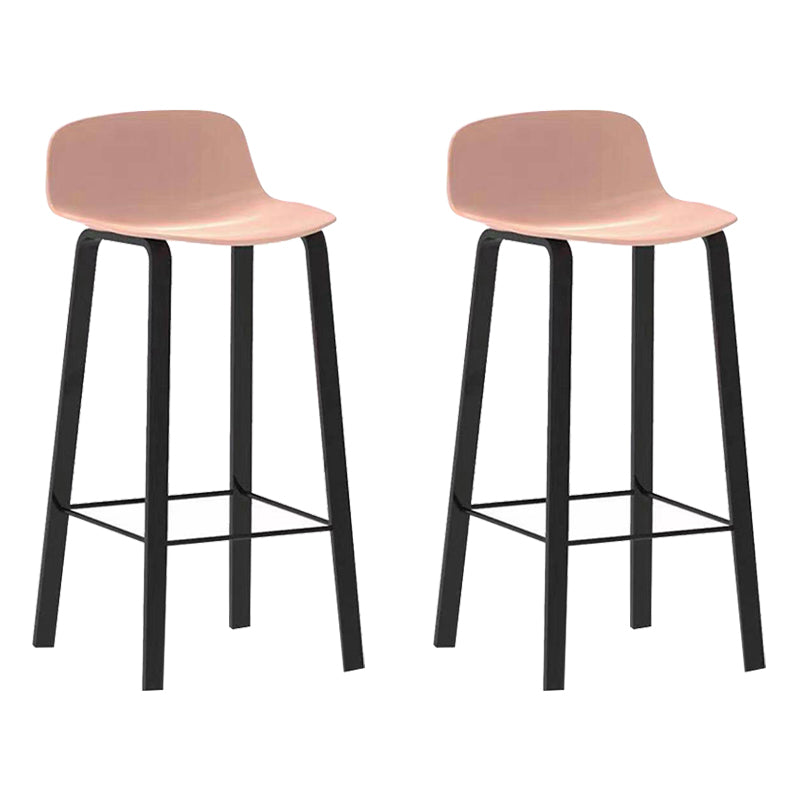 Nordic Indoor Simple Barstool Low Back Iron Tall Stool with Plastic Seat