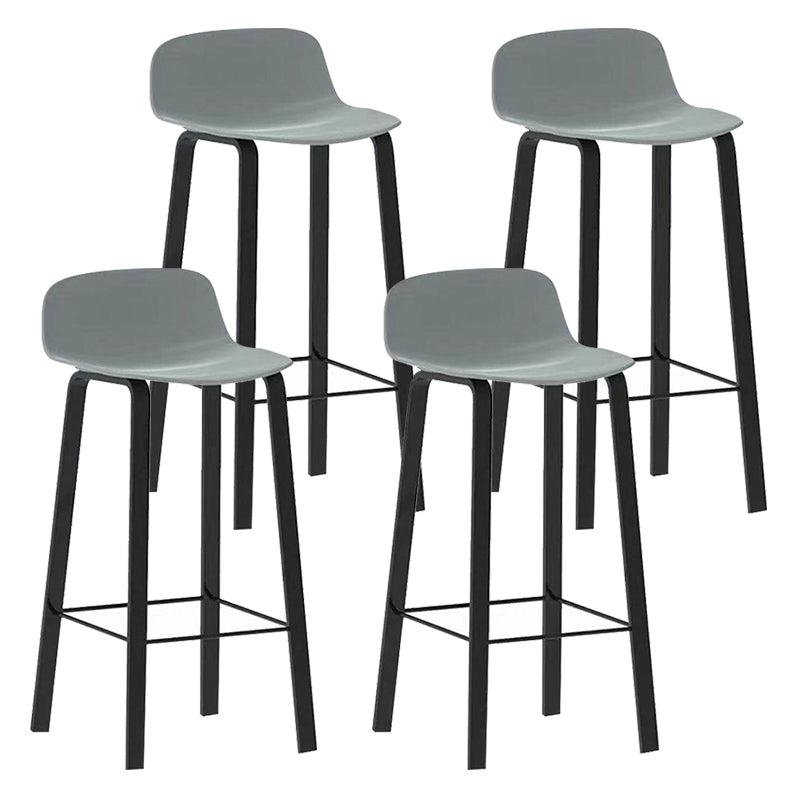 Nordic Indoor Simple Barstool Low Back Iron Tall Stool with Plastic Seat