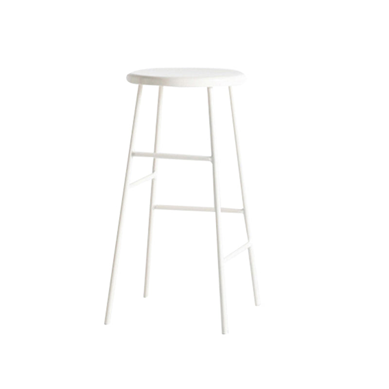 Industrial Iron Backless Barstool Simple Indoor Tall Stool with Square Seat 1 Piece