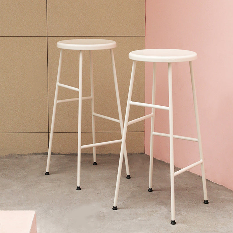 Industrial Iron Backless Barstool Simple Indoor Tall Stool with Square Seat 1 Piece