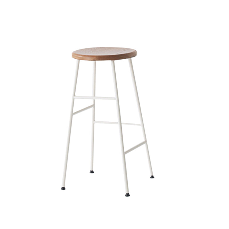 Industrial Iron Backless Barstool Simple Indoor Tall Stool with Square Seat 1 Piece
