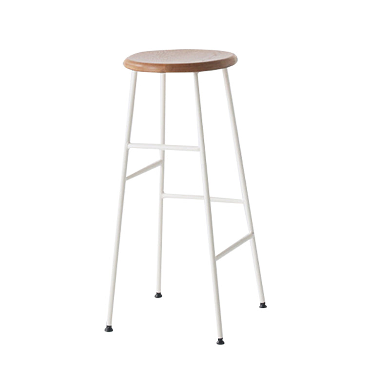 Industrial Iron Backless Barstool Simple Indoor Tall Stool with Square Seat 1 Piece