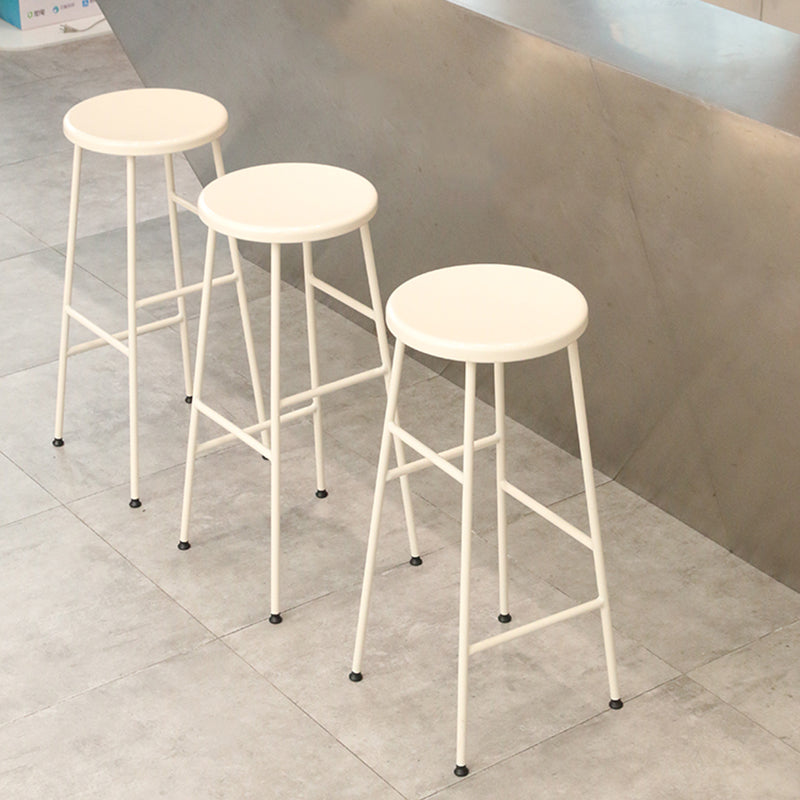 Industrial Iron Backless Barstool Simple Indoor Tall Stool with Square Seat 1 Piece