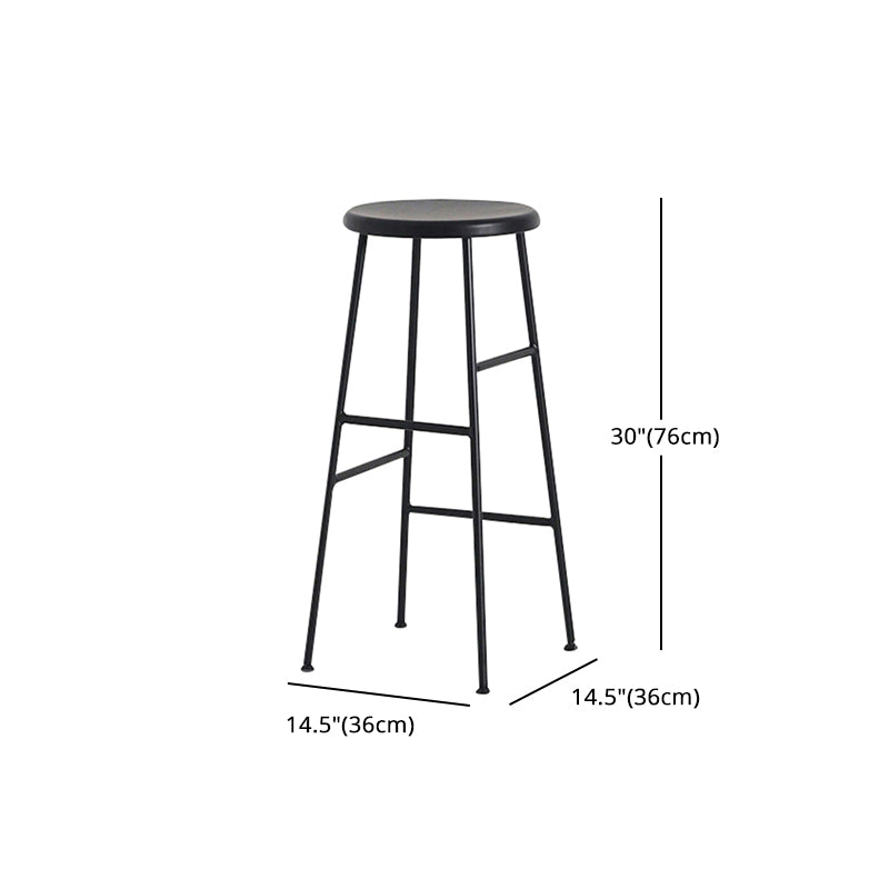 Industrial Iron Backless Barstool Simple Indoor Tall Stool with Square Seat 1 Piece