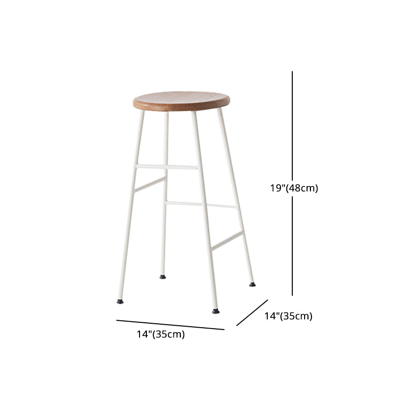 Industrial Iron Backless Barstool Simple Indoor Tall Stool with Square Seat 1 Piece