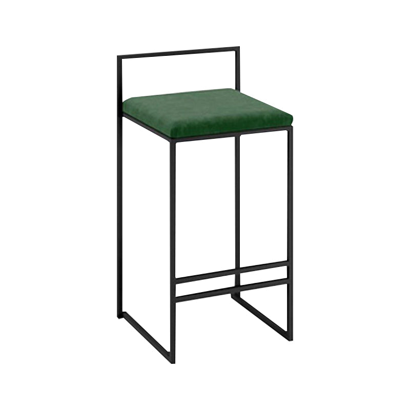 Nordic Steel Low Back Barstool Simple Indoor Tall Stool with Upholstered