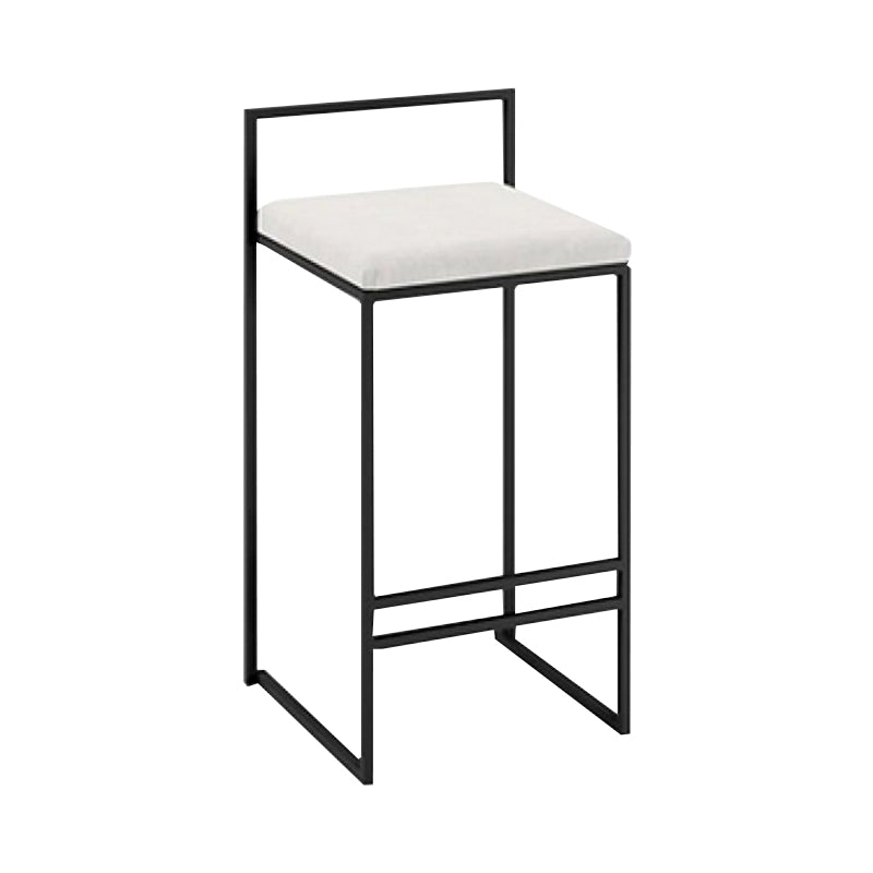 Nordic Steel Low Back Barstool Simple Indoor Tall Stool with Upholstered