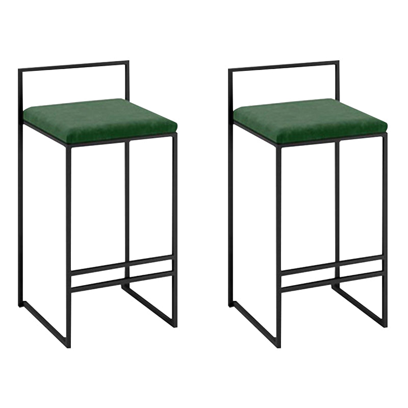 Nordic Steel Low Back Barstool Simple Indoor Tall Stool with Upholstered