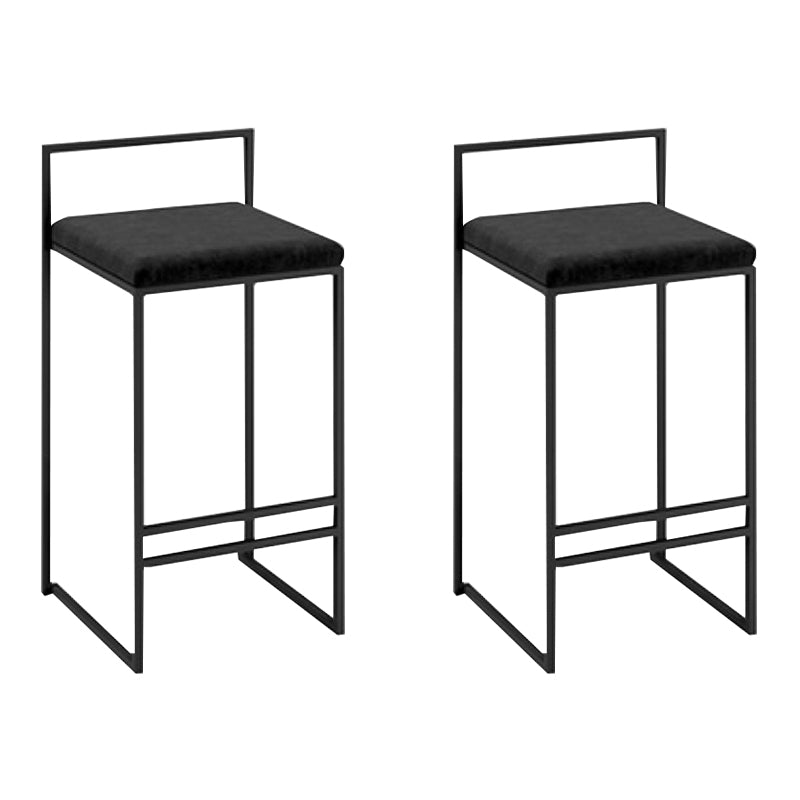 Nordic Steel Low Back Barstool Simple Indoor Tall Stool with Upholstered