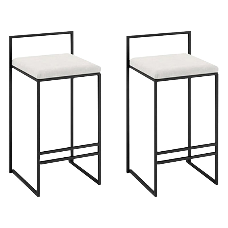 Nordic Steel Low Back Barstool Simple Indoor Tall Stool with Upholstered