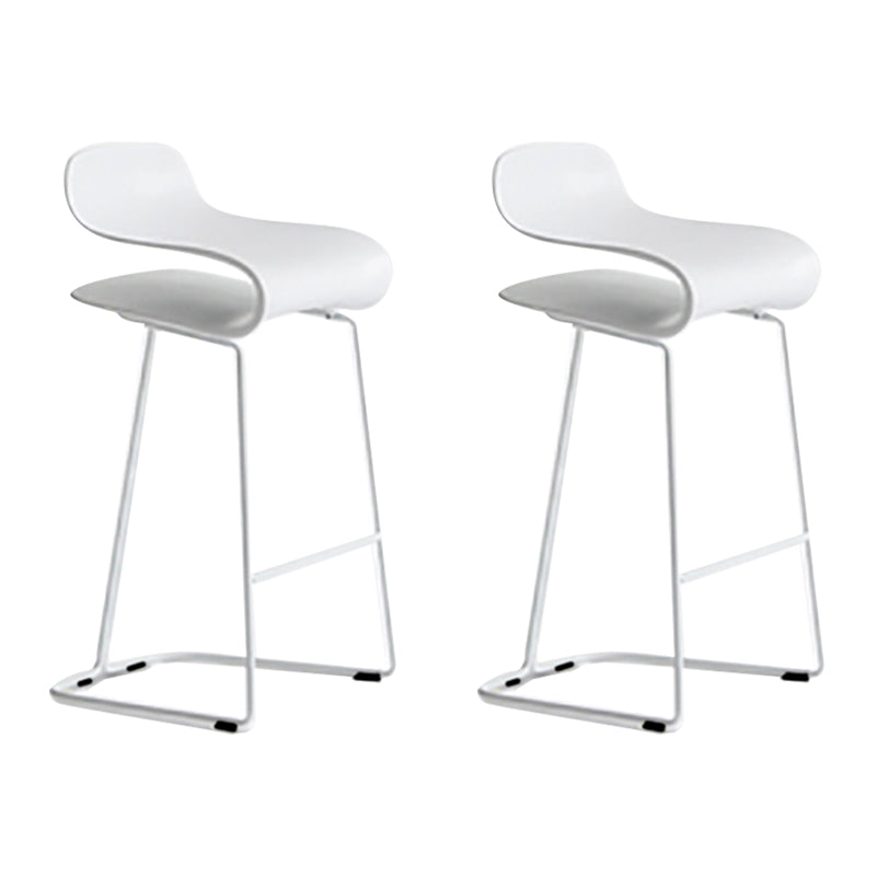 Nordic Stainless Steel Simple Barstool Low Back Indoor Tall Stool with Plastic Seat