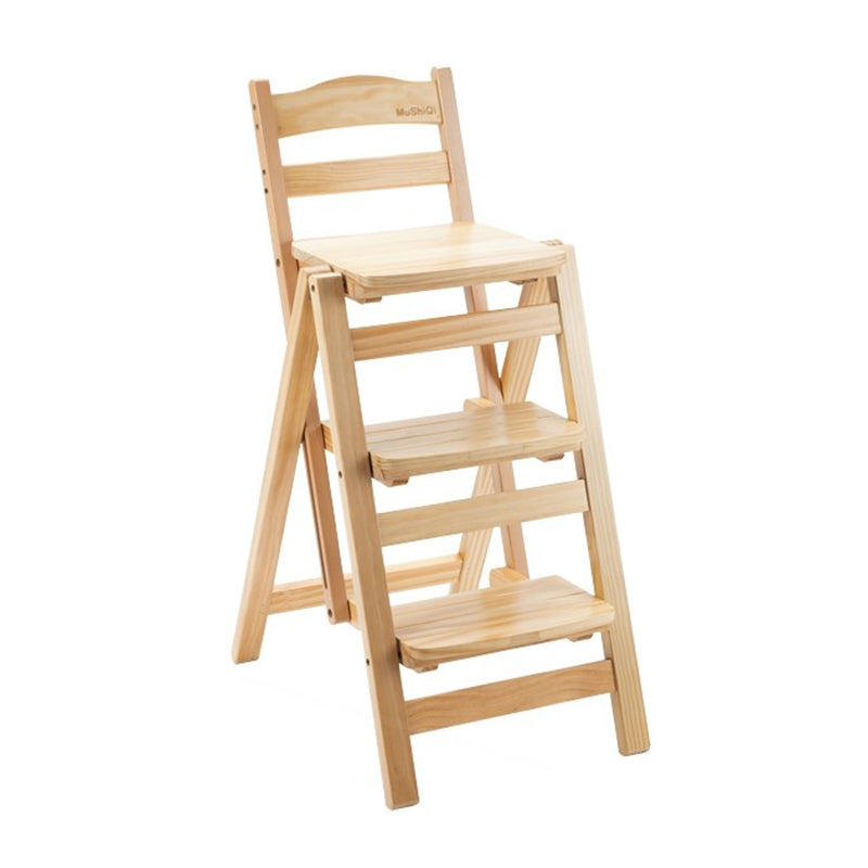 Nordic Indoor Minimalism Armless Wood Barstool Folding Single Counter Stool