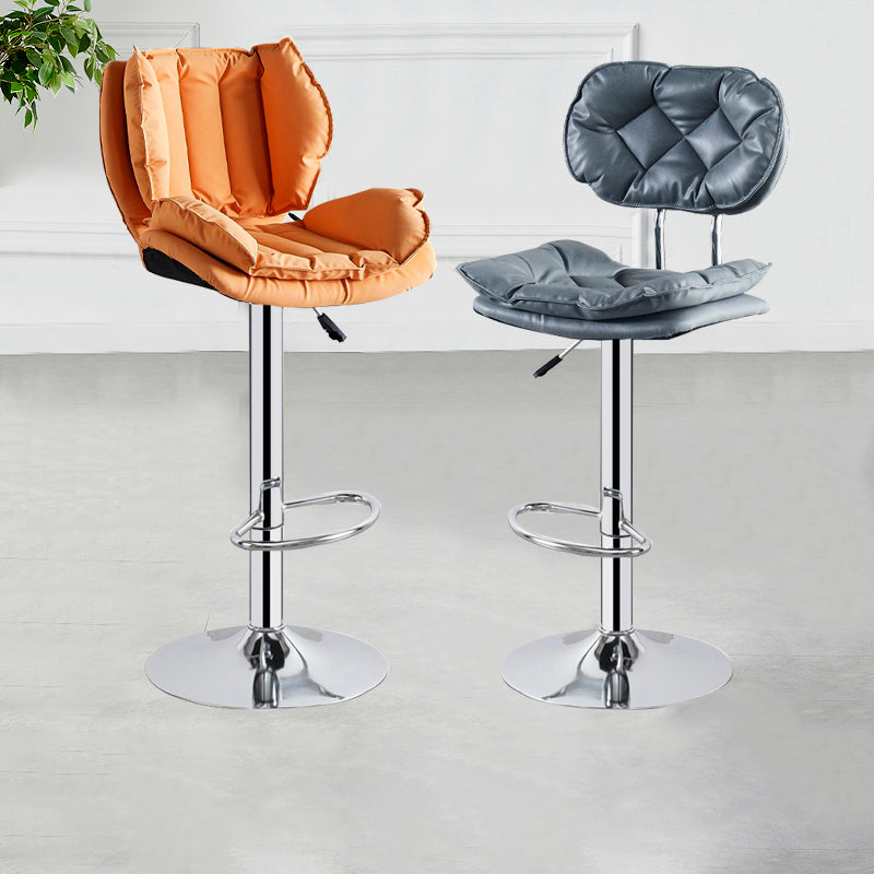 Lift and Rotate Height Stool Nordic Indoor Leather Armless Single Bar Stool