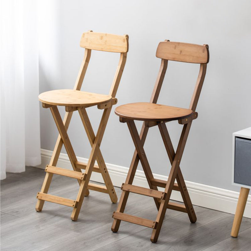 Indoor Simple Armless Wood Barstool Folding Single Counter Stool
