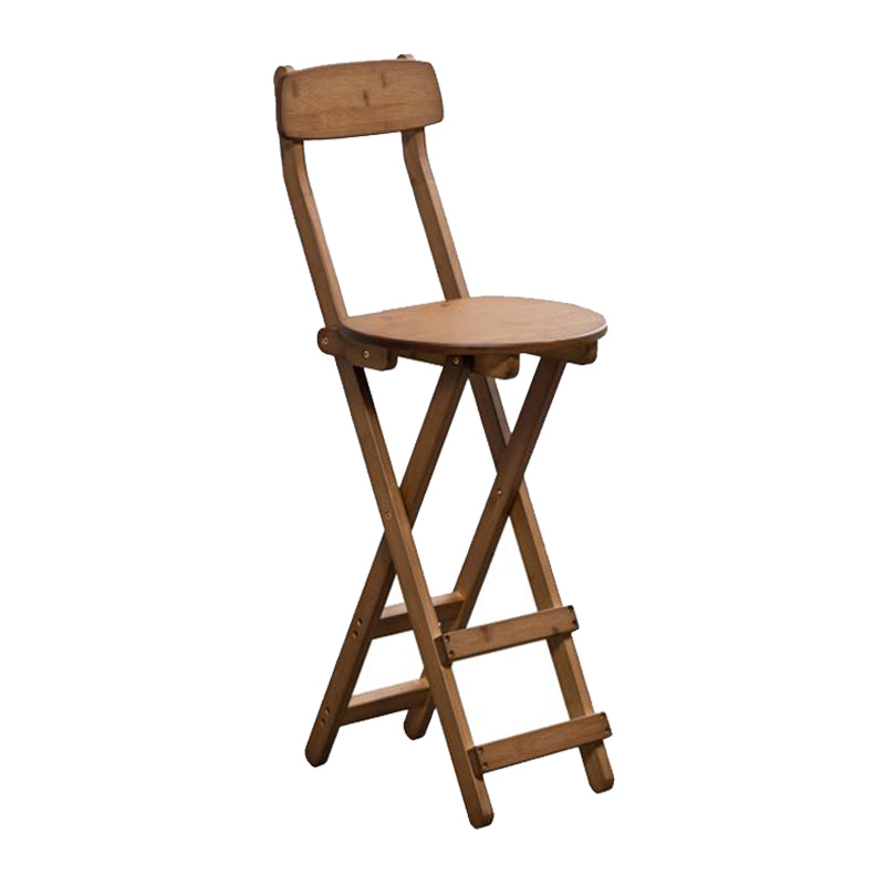 Indoor Simple Armless Wood Barstool Folding Single Counter Stool