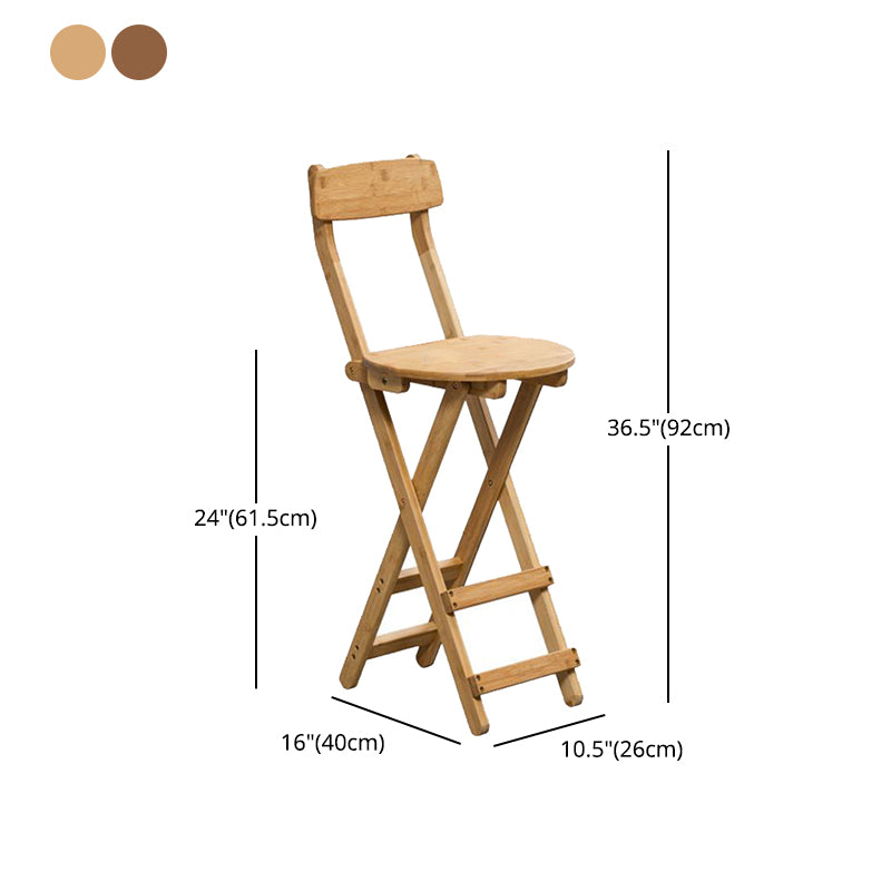 Indoor Simple Armless Wood Barstool Folding Single Counter Stool