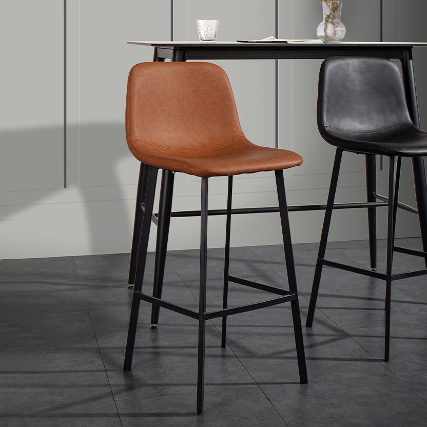 Metal Scandinavian Dining Room Armless Stool Low Back Bar Stool