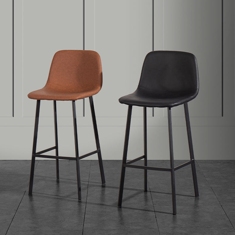 Metal Scandinavian Dining Room Armless Stool Low Back Bar Stool
