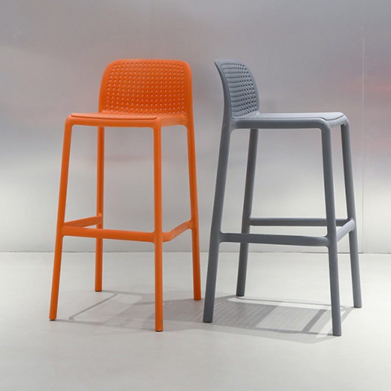 Modern Style Low Back Bar-stool Square Counter Bar Stool with Plastic Legs