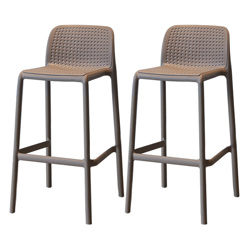 Modern Style Low Back Bar-stool Square Counter Bar Stool with Plastic Legs