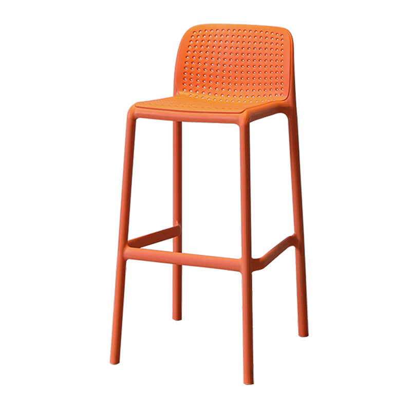 Modern Style Low Back Bar-stool Square Counter Bar Stool with Plastic Legs