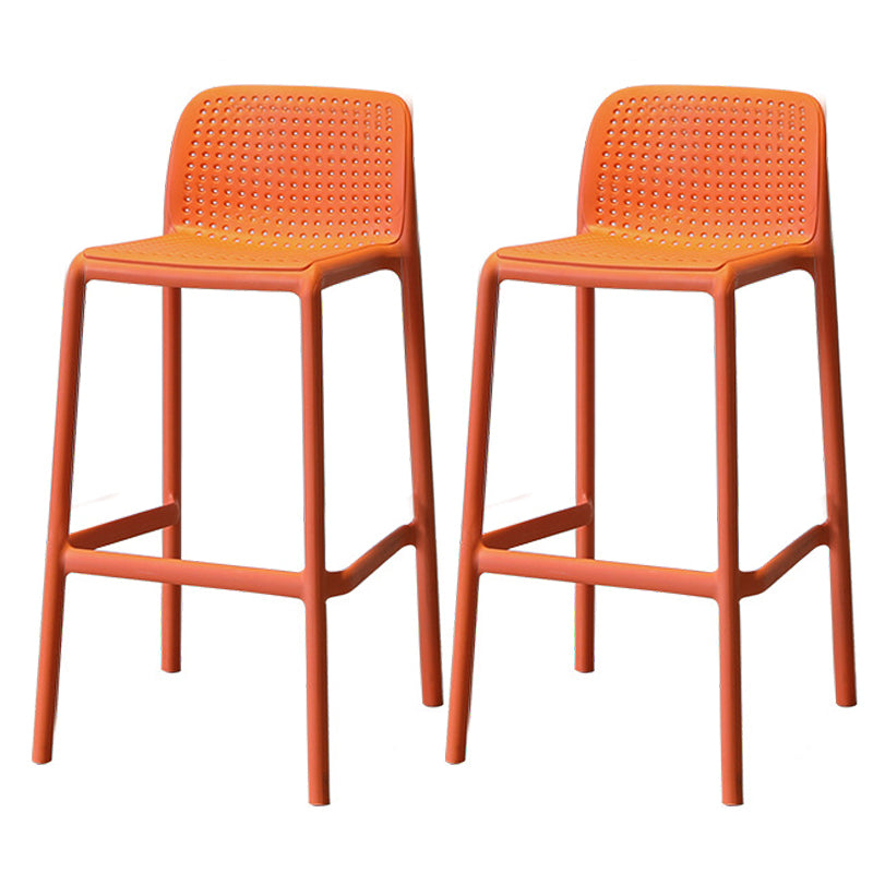 Modern Style Low Back Bar-stool Square Counter Bar Stool with Plastic Legs