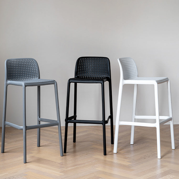 Modern Style Low Back Bar-stool Square Counter Bar Stool with Plastic Legs