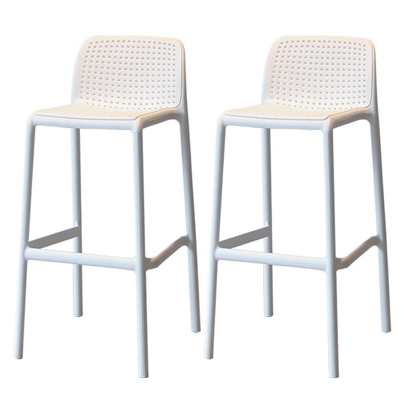 Modern Style Low Back Bar-stool Square Counter Bar Stool with Plastic Legs